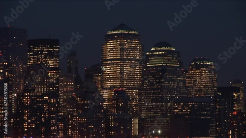 View of city at night New York United States