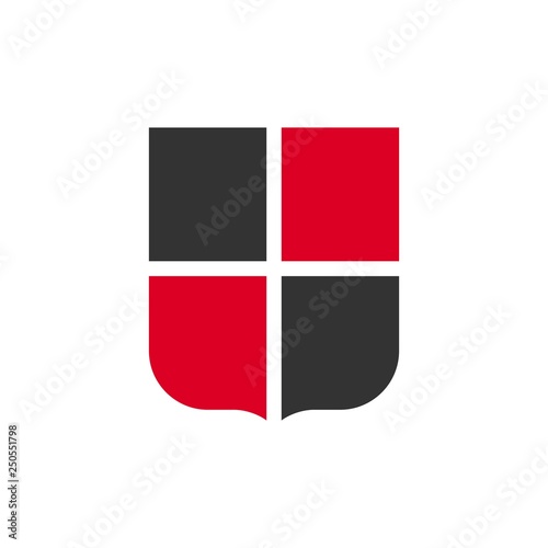 shield cross logo. vector logo.