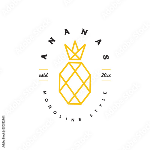 monoline pineapple logo icon vector template