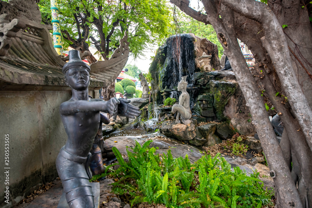 Garden in Wat Pho Buddhist Temple, Bangkok, Thailand