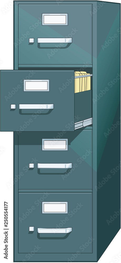 Filing Cabinet Vector Illustration Stock Vector | Adobe Stock