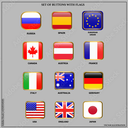 Free Download Bright set of banners with flags. Colorful illustration with flags of the world for web design. Illustration with white background. - GFXLoad