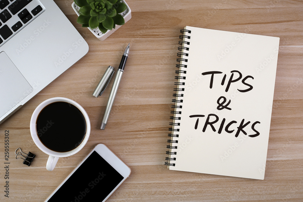 Tips And Tricks Concept On Desktop Tips And Tricks Concept On Desktop