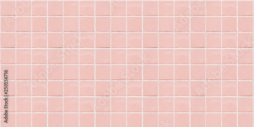 фотографія Pink ceramic square mosaic tiles texture background.