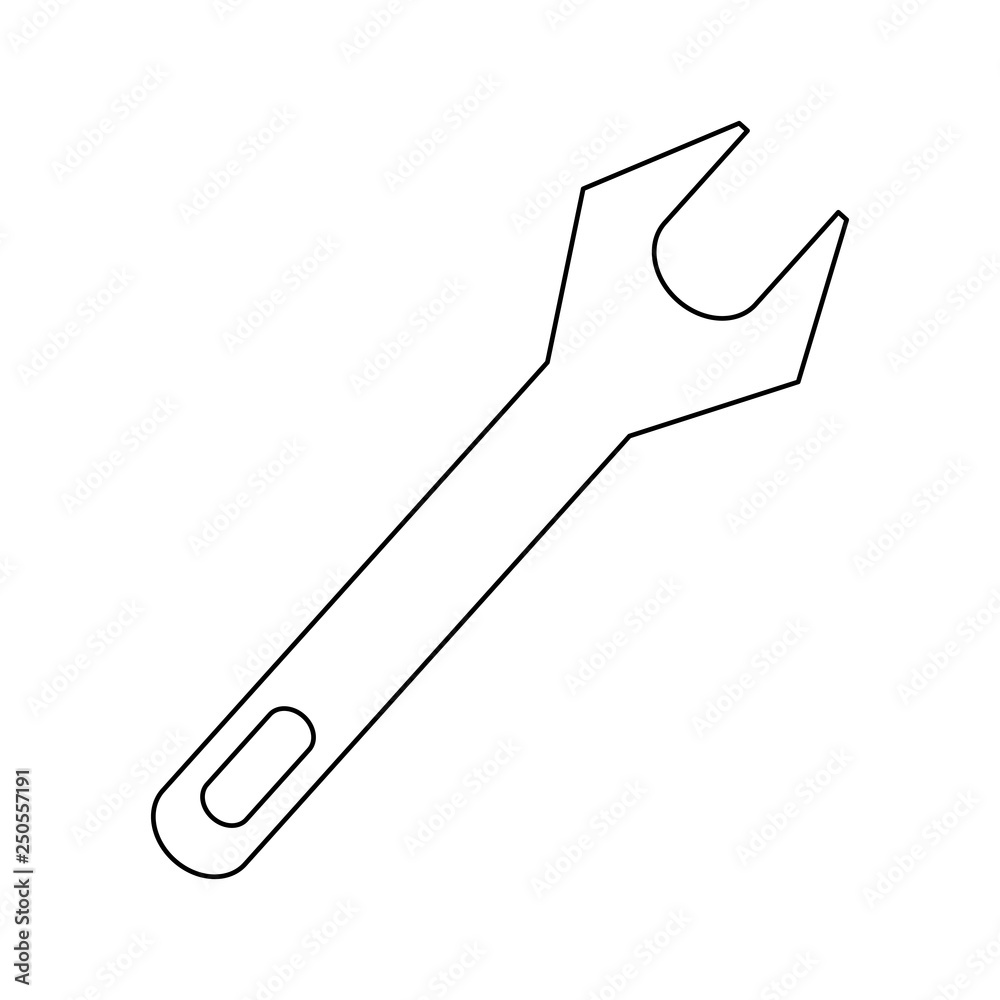 Wrench construction tool symbol black and white Wrench construction tool symbol black and white