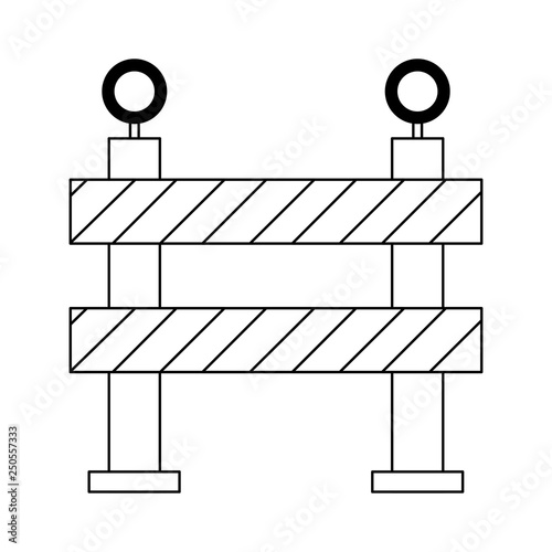 Construction barrier equipment symbol black and white
