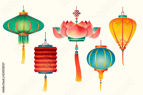 Hand drawn lanterns design
