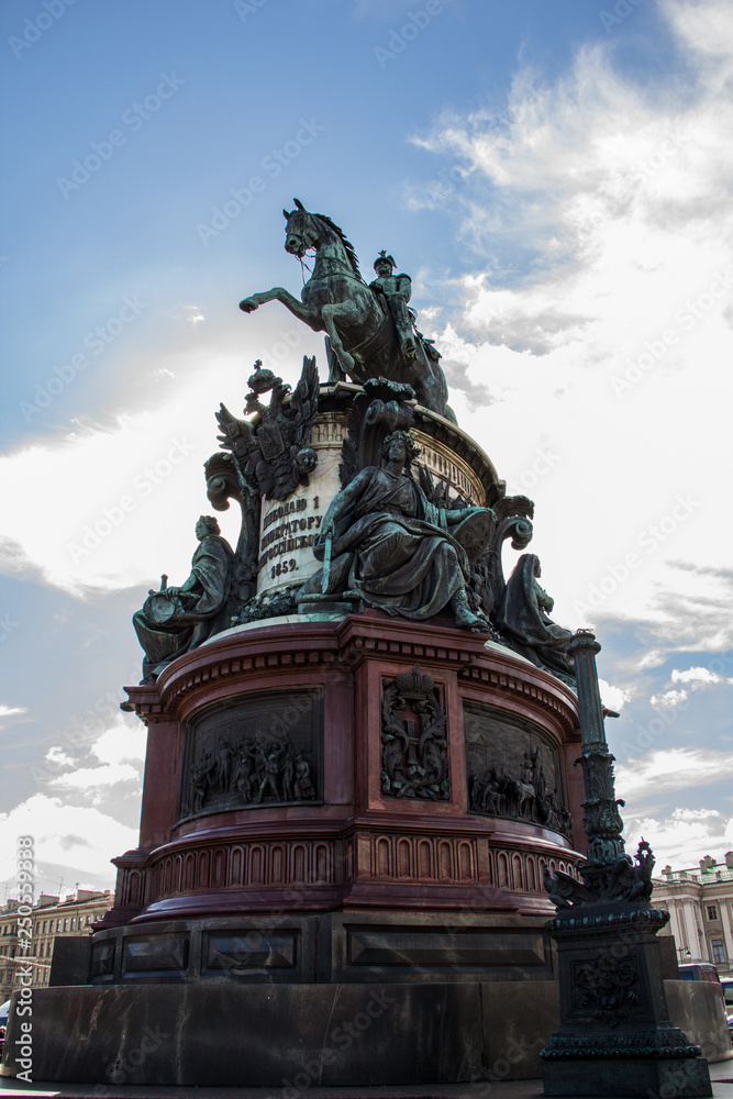 Fototapeta premium Monument to Nicholas I in St. Petersburg Russia