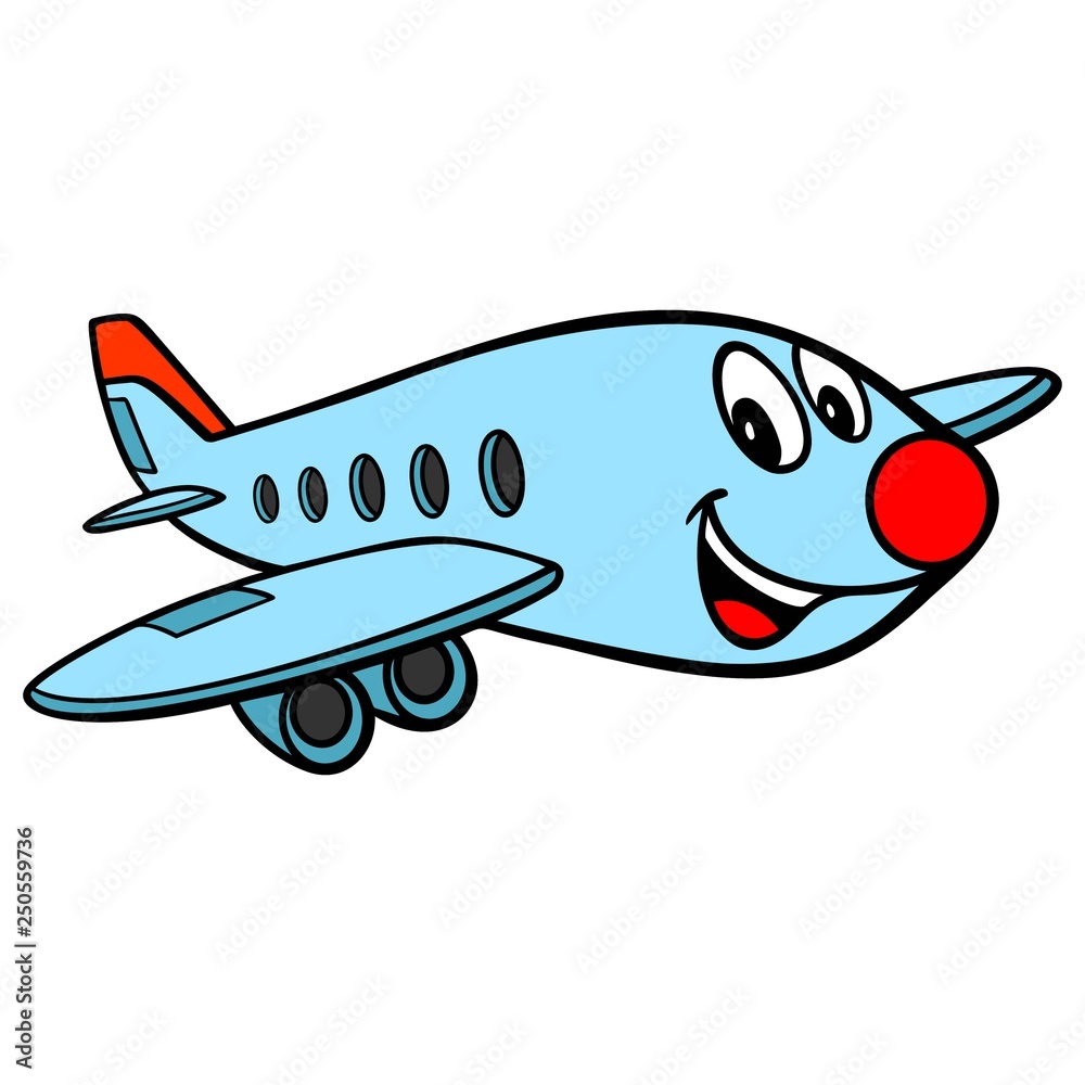 Airplane Cartoon - A vector cartoon illustration of a fun Airplane ...