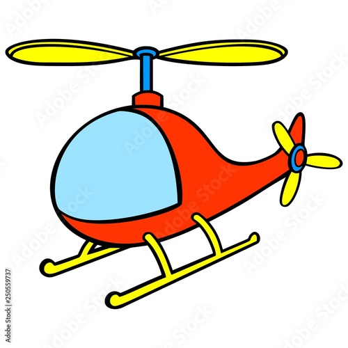 Helicopter Cartoon - A vector cartoon illustration of a fun toy Helicopter.