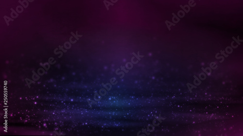 Billede på lærred 3D Rendering of Abstract dots waves star fields selective focus background