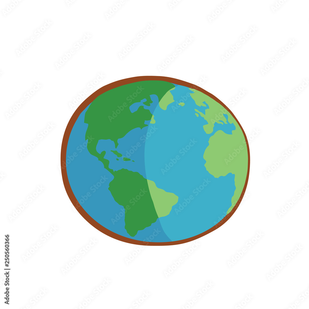 Earth icon on white background. World map in doodles or globe retro style. Environment design for earth day. Earth icon on white background. World map in doodles or globe retro style. Environment design for earth day.