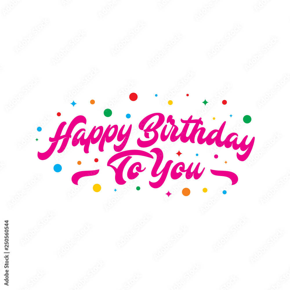 Happy Birthday text. card, invitation, banner template. Happy Birthday lettering typography poster.