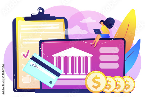 Bank account concept vector illustration.