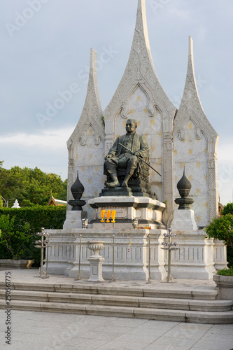 The King Rama III statue at Maha Chetsadabodin Pavilion Court on Rajadamnern Road in Bangkok,Thailand photo