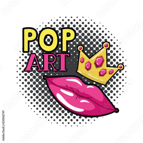 female lips pop art style isolated icon