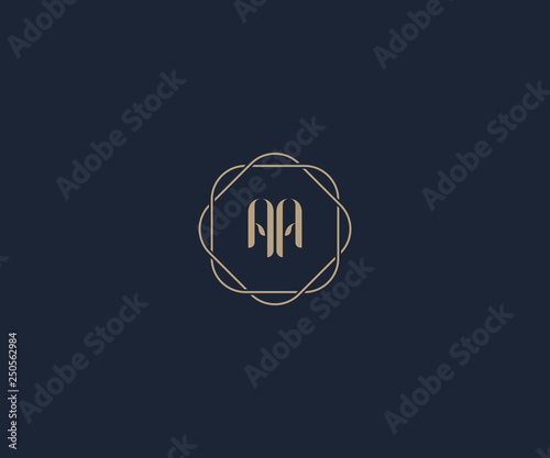 luxury initial letter AA logo design template