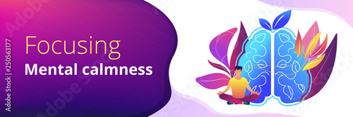 Calmness and releasing stress concept header banner.