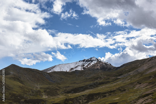 view from Mila Mountain Pass (between the Lhasa Prefecture and the Nyingchi Prefecture) at the altitude of 5200m ,Tibet, China. photo