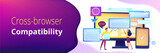Cross-browser compatibility concept banner header.