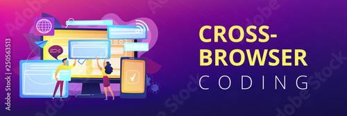 Cross-browser compatibility concept banner header.