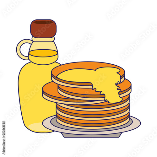 breakfast pancakes and honey