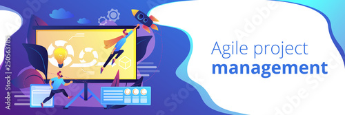 Agile project management concept banner header.