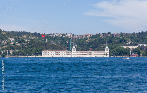 buildings and palaces on the side of besphore in Istanbul in turkey photo