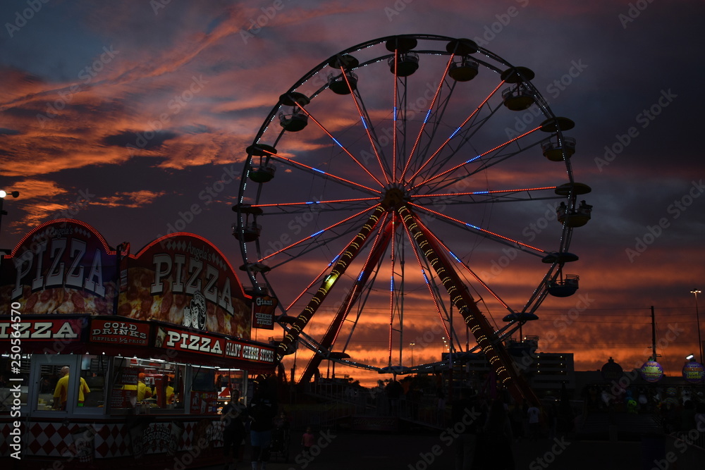 Moody Ferris Wheel Sunset