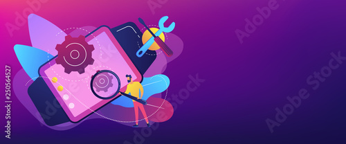 Mobile device repair concept banner header.