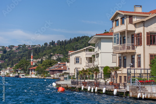 buildings and palaces on the side of besphore in Istanbul in turkey