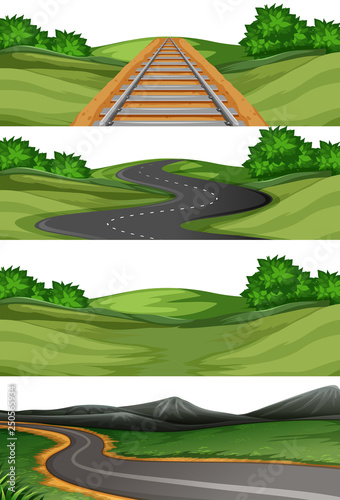 Set of outdoor landscape