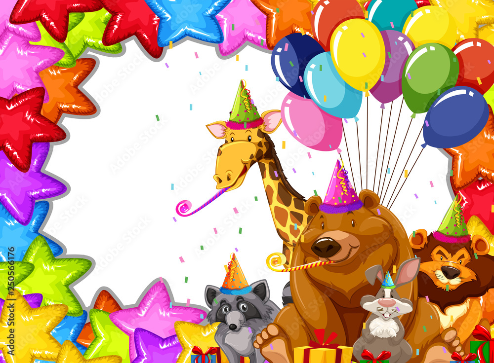 Naklejka premium Party animals card concept