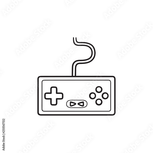 Game console hand drawn outline doodle icon.