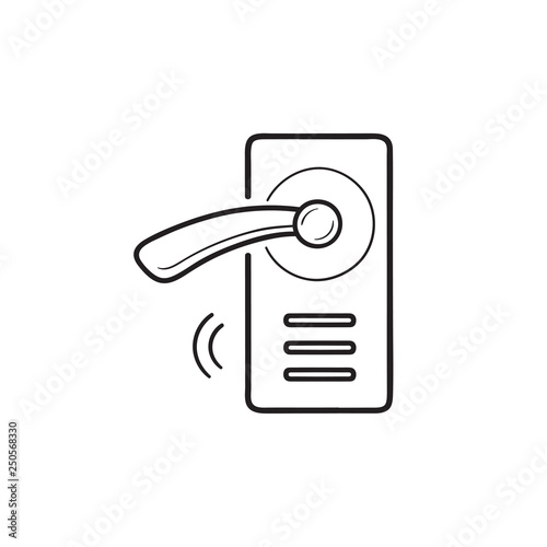 Wireless door lock hand drawn outline doodle icon