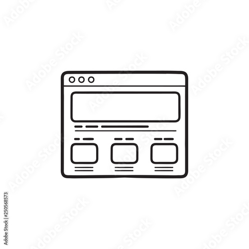 Web page design hand drawn outline doodle icon.