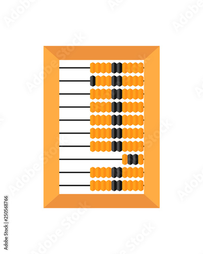 Old wooden abacus isolated on a white backgroun. Vector illustration.