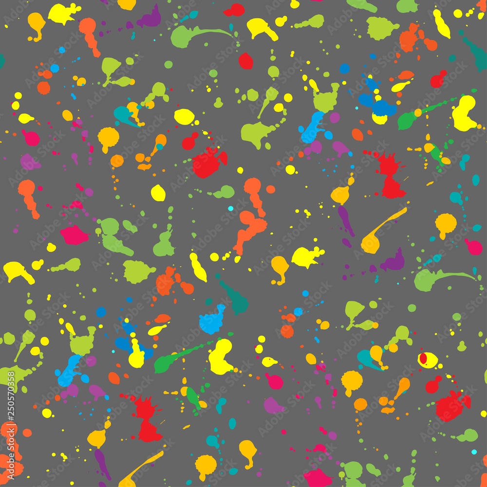 Multicolored seamless pattern of splashes Multicolored seamless pattern of splashes