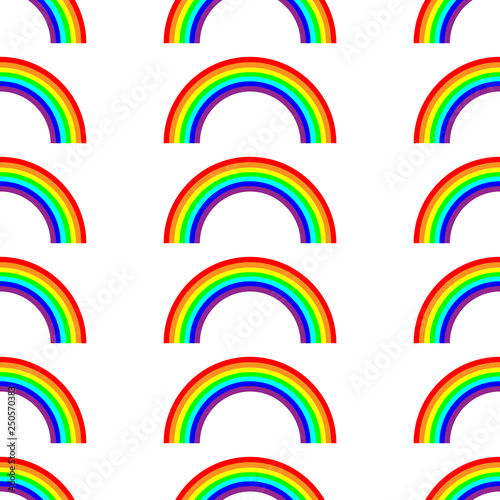 vector seamless rainbow pattern on white background.