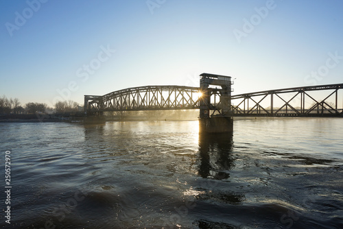 Historische Hubbrücke in Magdeburg photo