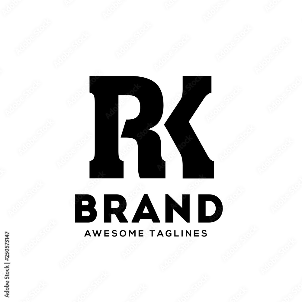 creative RK letter monogram strong and bold logo vector concept creative RK letter monogram strong and bold logo vector concept