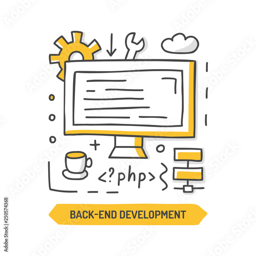 Backend development doodle