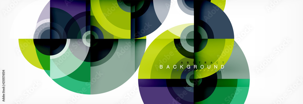 Flying circles geometric abstract background Flying circles geometric abstract background