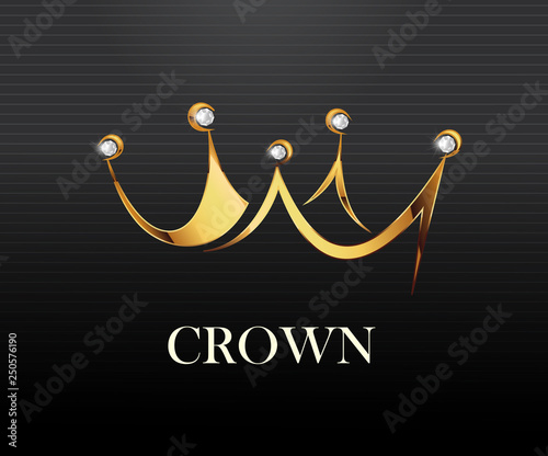 Crown logo vector illustration royal look logo. photo