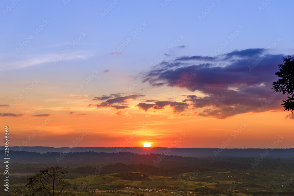sunset at the mountains landscape in twilight time sunset at the mountains landscape in twilight time