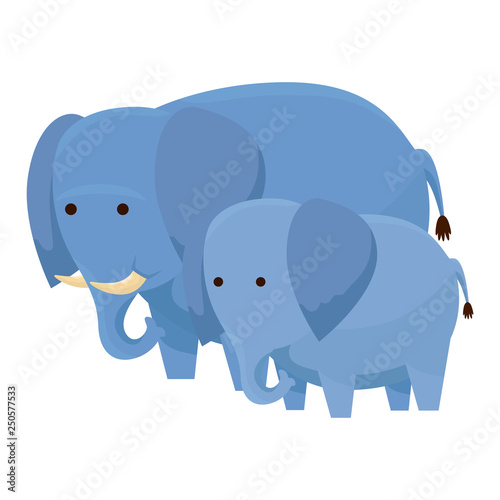african elephants family wild characters