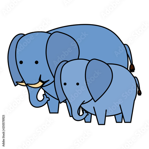 african elephants family wild characters