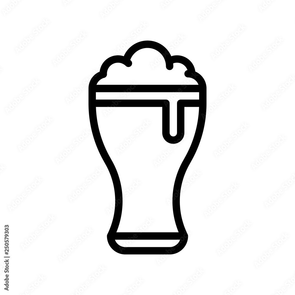 Beer glass vector, Feast of Saint Patrick line icon Beer glass vector, Feast of Saint Patrick line icon