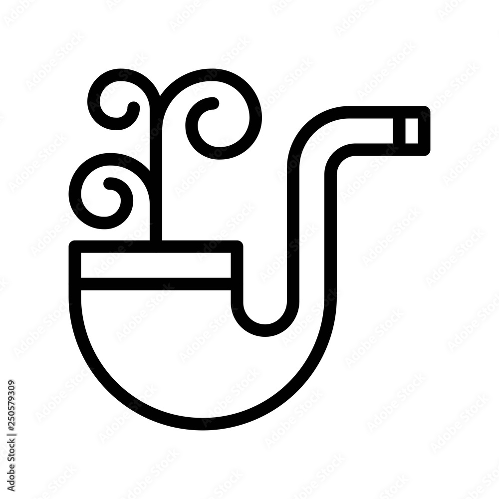 Smoking pipe vector, Feast of Saint Patrick line icon