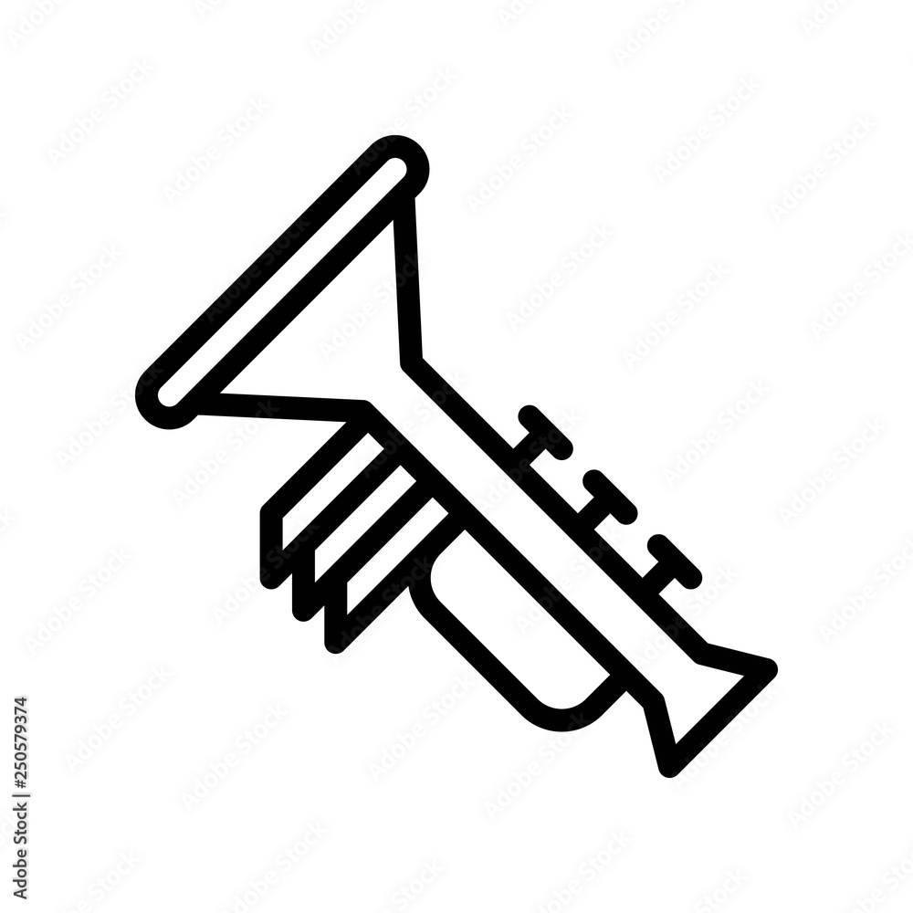 Trumpet vector, Feast of Saint Patrick line icon Trumpet vector, Feast of Saint Patrick line icon